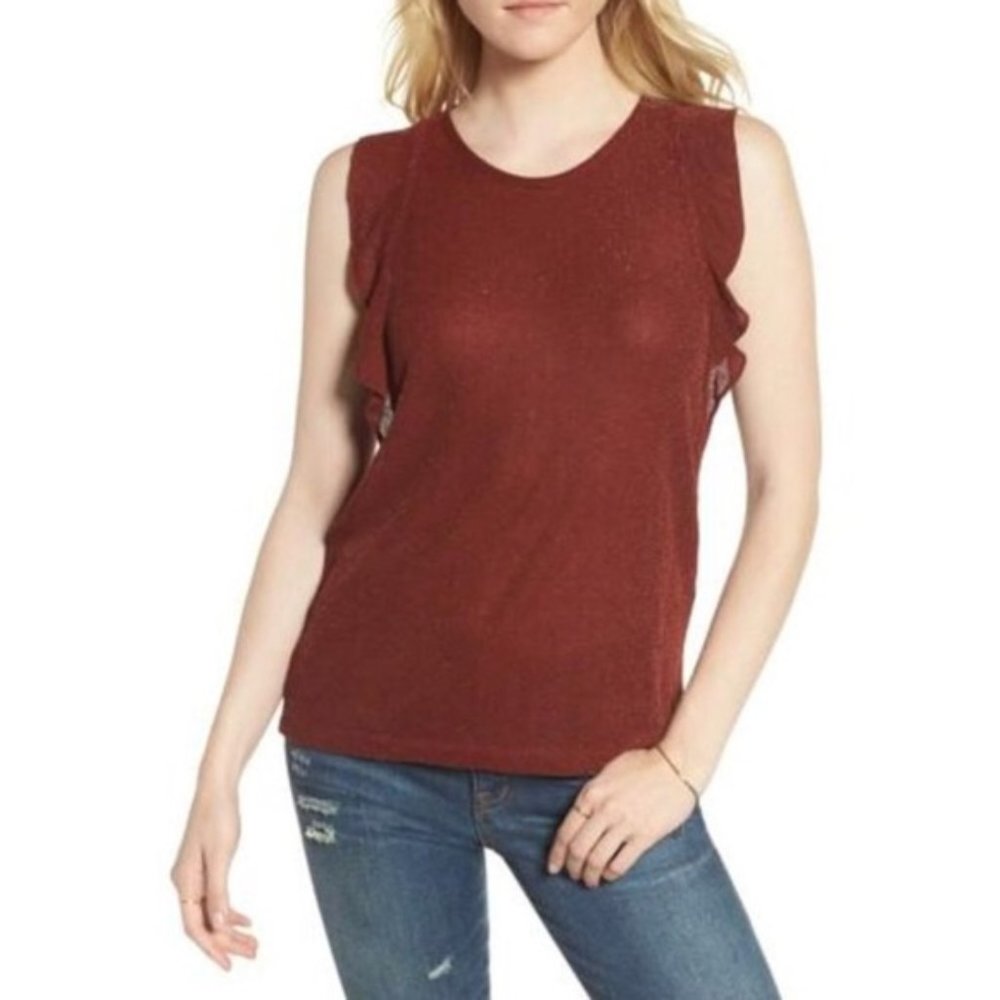 Madewell Copper Rust Sparkle Top